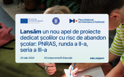 Se deschide procesul de depunere a cererilor de finanțare pentru PNRAS (Programul Național de Reducere a Abandonului Școlar) – Runda a II-a (seria a III-a)